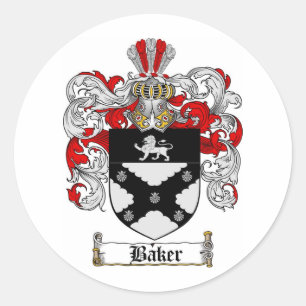 BÄCKER-FAMILIENWAPPEN - BÄCKER-WAPPEN RUNDER AUFKLEBER