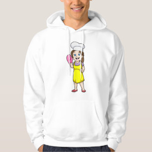 Bäcker mit Kochhandschuh und Schürze aus Ofen Hoodie