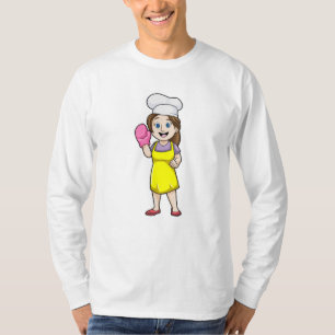 Bäcker mit Kochhandschuh und Schürze aus Ofen T-Shirt