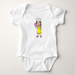 Bäcker mit Kochschürze und Ofenhandschuhe Baby Strampler