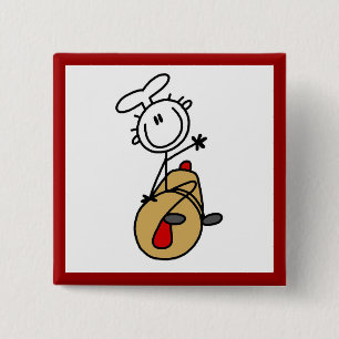 Bäcker mit Nudelholz Button