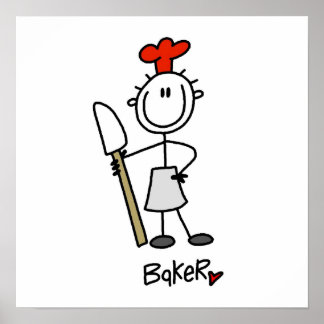Bäcker mit Scraper Poster