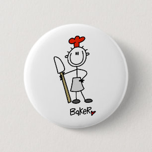 Bäcker mit Teigschaber Button
