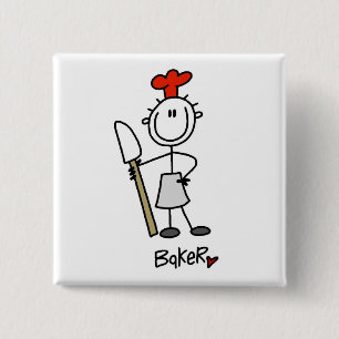 Bäcker mit Teigschaber Button