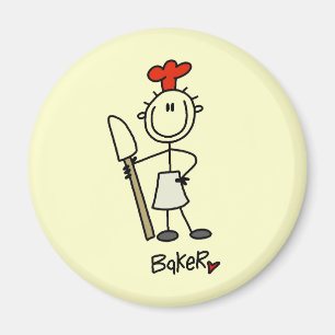 Bäcker mit Teigschaber Magnet