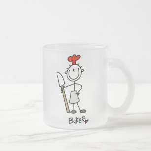 Bäcker mit Teigschaber Mattglastasse