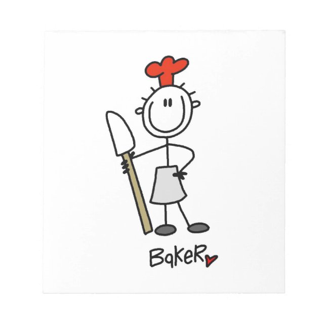 Bäcker mit Teigschaber Notizblock (Vorderseite)