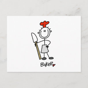 Bäcker mit Teigschaber Postkarte