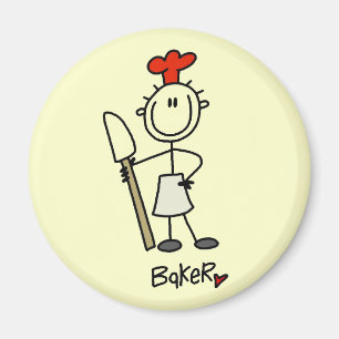Bäcker mit Teigschaber T-Shirts und Geschenke Magnet
