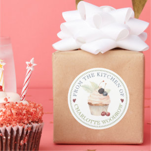 Bäcker-Pâtissier-Cupcake-Etikett-Aufkleber Runder Aufkleber