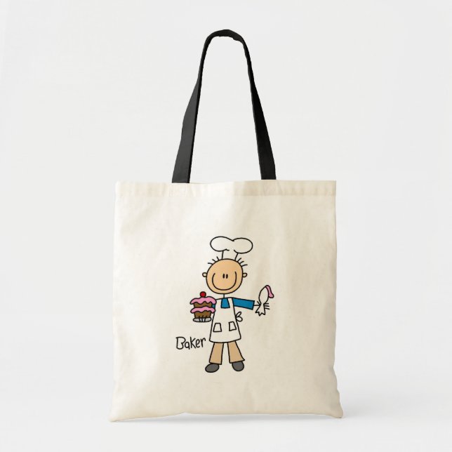 Bäcker-Strichmännchen-Tasche Tragetasche (Vorne)
