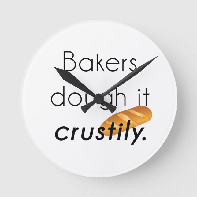 Bäcker Tu es! Runde Wanduhr (Vorderseite)