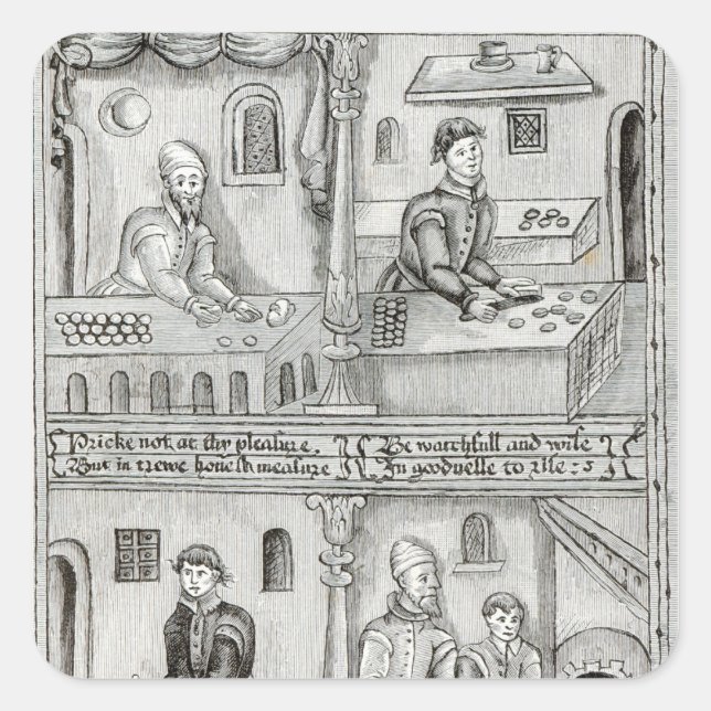 Bäcker von York A.D., 1595-96 Quadratischer Aufkleber (Vorderseite)