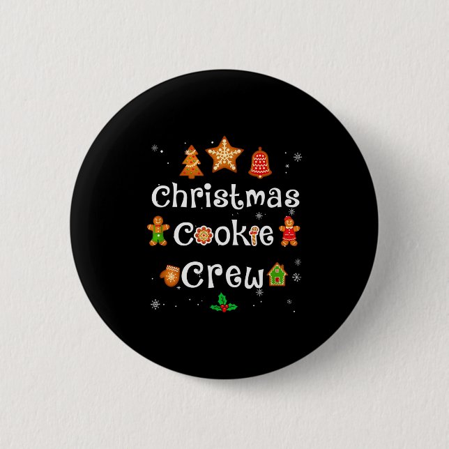 Bäcker Weihnachtsplätzchen Crew Familienbackteam H Button (Vorderseite)