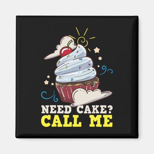 Bäckerchen Kuchen Cupcake Geschenk Magnet (Vorne)