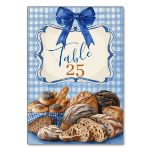 Bäckerei-Baby-Shower-Tischnummernkarte Blaues Gi Tischnummer