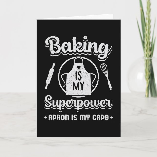 Bäckerei Backbäckerei Superpower Kuchen Geschenk I Karte (Vorderseite)