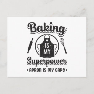 Bäckerei Bäckerei Superpower Kuchen Funny Geschenk Postkarte