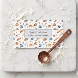 Bäckerei | Baker Watercolor Patern Business Card Visitenkarte