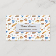 Bäckerei | Baker Watercolor Patern Business Card