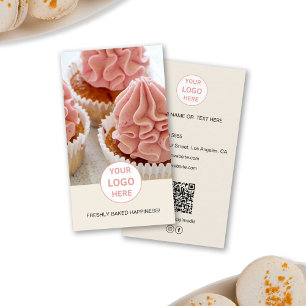 Bäckerei Benutzerdefiniertes Foto-Logo QR-Creme-Ge Visitenkarte