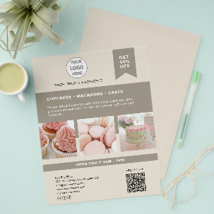 Bäckerei Benutzerdefiniertes Logo Beiger Flyer