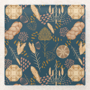 Bäckerei Bliss: Artistisches Brot und Gerste, Aqua Glasuntersetzer