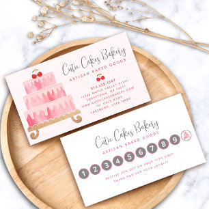 Bäckerei Blush Pink Torte Gebäck Chef Einfach Mode Treuekarte