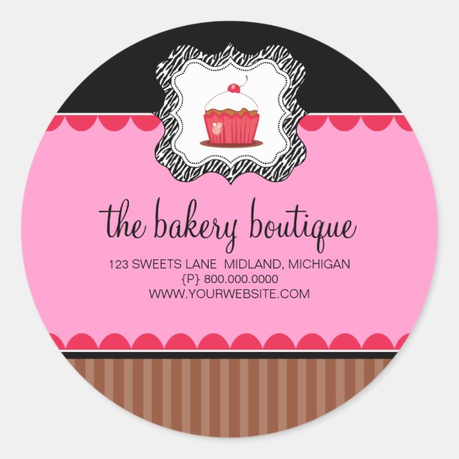 Bäckerei Boutique Business Stickers (Vorderseite)