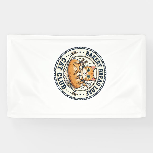 Bäckerei Brotlaib Katze Katzen-Mutter-Geschenkidee Banner (Horizontal)