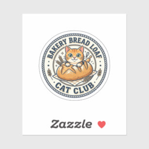 Bäckerei Brotlaib Katze Katzenmutter Geschenkidee  Aufkleber