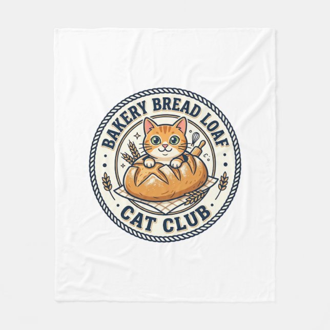 Bäckerei Brotlaib Katze Katzenmutter Geschenkidee  Fleecedecke (Vorderseite)