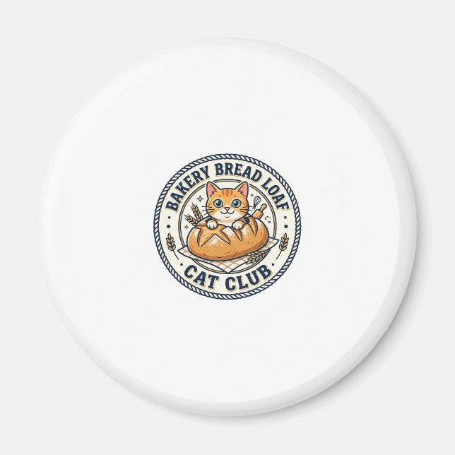 Bäckerei Brotlaib Katze Katzenmutter Geschenkidee  Magnet (Vorne)