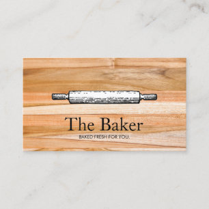 Bäckerei Button Bäckerei Catering Holz Visitenkarte
