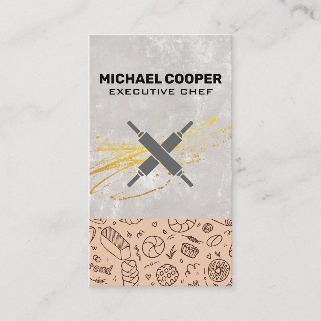 Bäckerei | Buttone | Darstellungen der Konditorei Visitenkarte (Vorderseite)