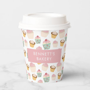 Bäckerei Café Cupcake Geschäft zum Mitnehmen Pappbecher