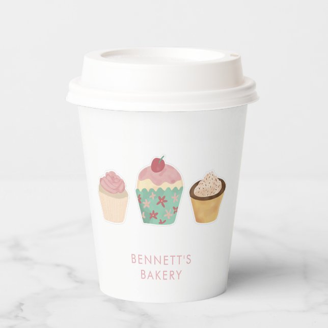 Bäckerei Café Cupcake Geschäftsreise Pappbecher (Vorderseite)