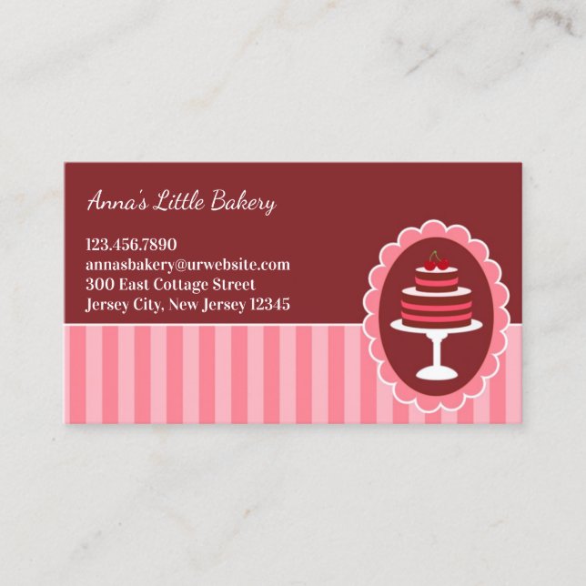 Bäckerei Cake Business Cards Visitenkarte (Vorderseite)