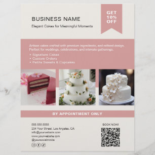 Bäckerei Cake Custom Foto QR Flyer
