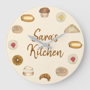 Bäckerei Croissant Danish Muffin Backwaren Große Wanduhr