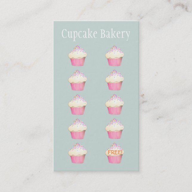 Bäckerei Cupcake Baker Kundenloytion Punch Treuekarte (Vorderseite)