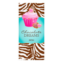 Bäckerei Cupcake Pink Chocolate Brown Werbekarte