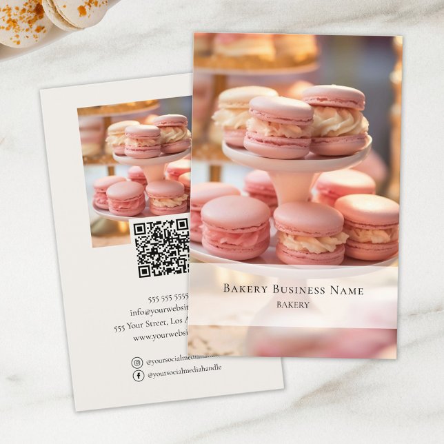 Bäckerei Custom Foto Social Media QR Code Flyer (Bakery Custom Photo Social Media QR Code Flyer by MINTIC DESIGN STUDIO)