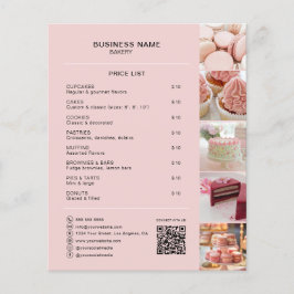 Bäckerei Custom Price List Foto Social Media QR Flyer
