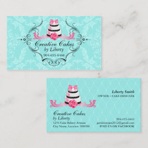 Bäckerei Damaskus Aqua Pink Business Cards Visitenkarte