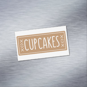 Bäckerei-Emblem-Design für Vintage-Cupcakes Magnetische Visitenkarte