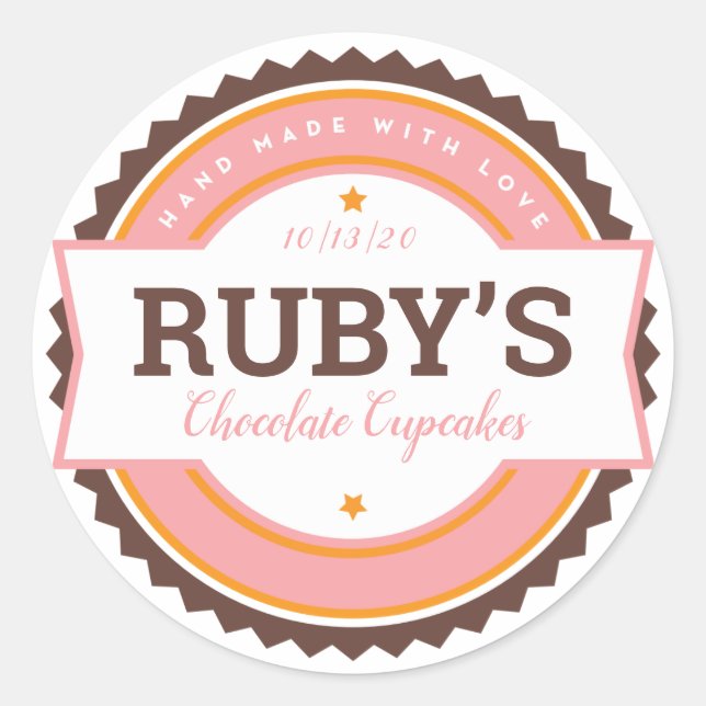 Bäckerei Etikett Küchenaufkleber Runder Aufkleber (Vorderseite)