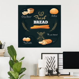 Bäckerei Frischbrot Poster