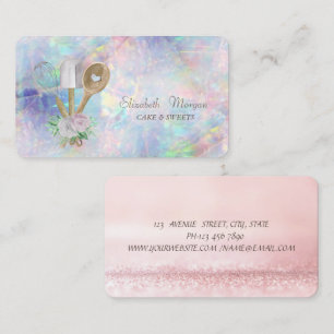 Bäckerei-Gebäck-Handwerkzeuge Holografisch, Opal  Visitenkarte
