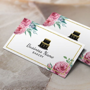 Bäckerei-Gebäck-Kochs-Kucheneleganter Watercolor Visitenkarte